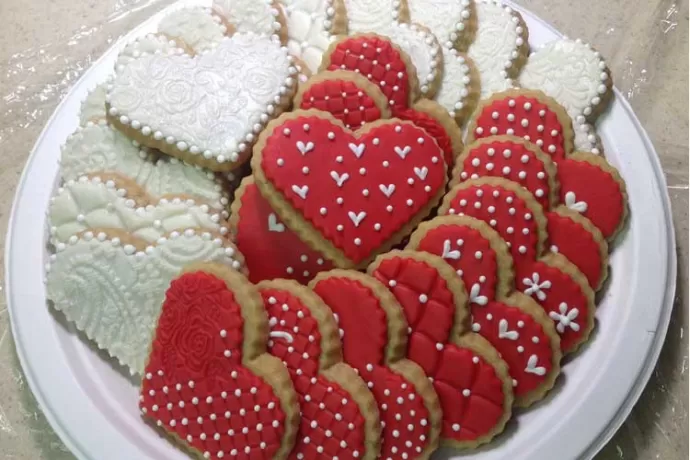 Red and White Valentine's Day Cookies