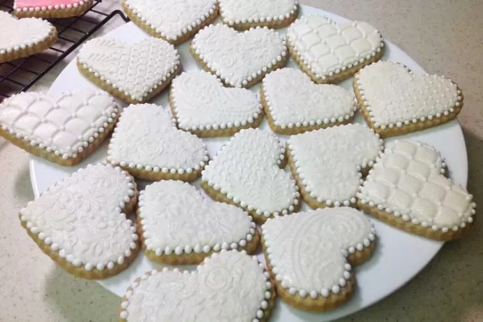 White Heart Cookies