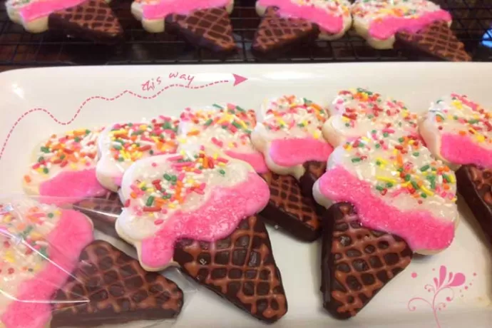 Plate of Ice Cream Cone Cookies