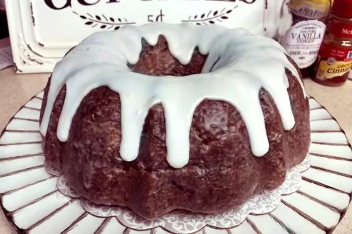 Glazed Gingerbread Bundt Cake with Eggnog Icing