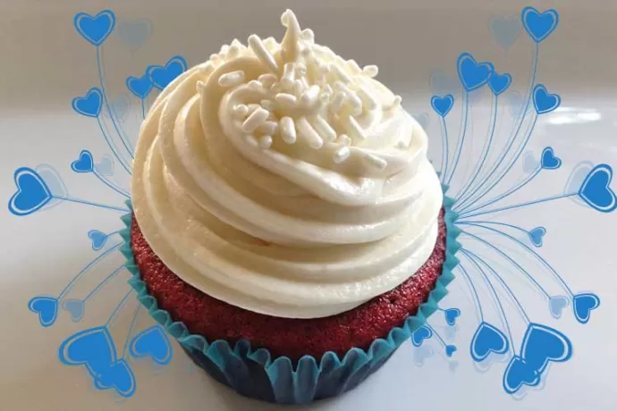 Delicious Red Velvet Cupcake with Cream Cheese Frosting