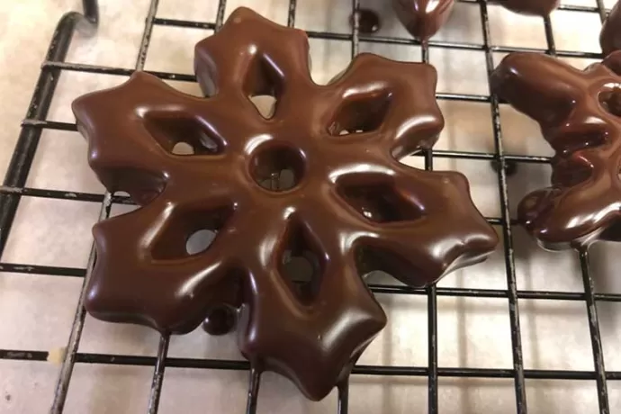 Chocolate-dipped Snowflakes